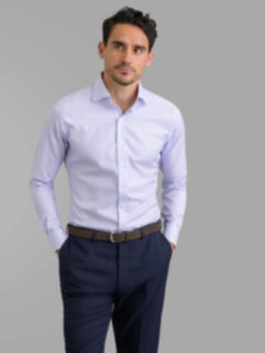 The Mayfair Wrinkle-Resistant Shirt in Lilac and Blue Check