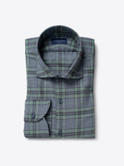 Shop Satoyama Sage and Slate Plaid Flannel