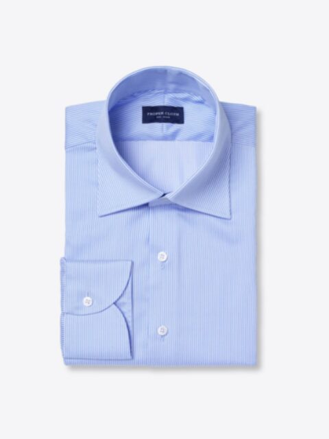 Shop Wrinkle-Resistant Light Blue Pencil Stripe Herringbone