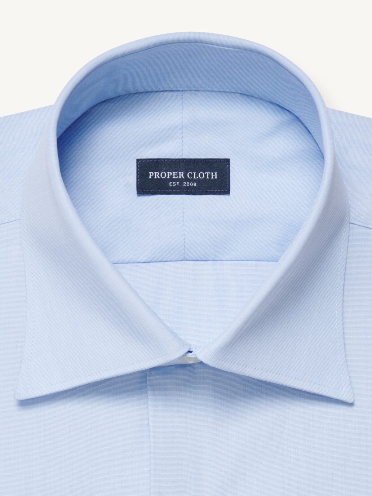 The Thomas Mason Luxury Broadcloth Shirt in Light Blue End-on-End