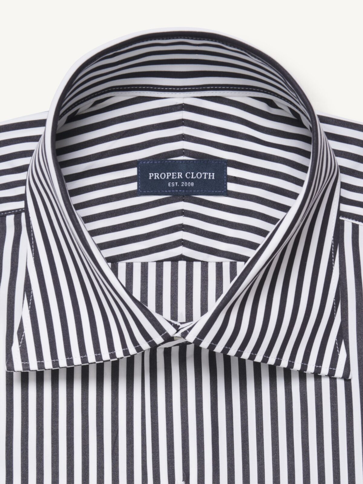 black and white mens dress shirt Comfort Stretch Non-Iron Solid With Contrast Trim business attire The Corcoran Dress Shirt |