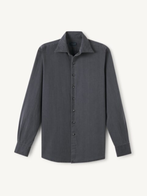 Albiate Washed Slate Denim Shirt by Proper Cloth