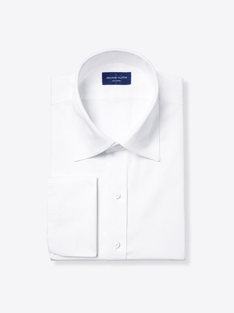 Thumb Photo of Thomas Mason White Pinpoint French Cuff Shirt