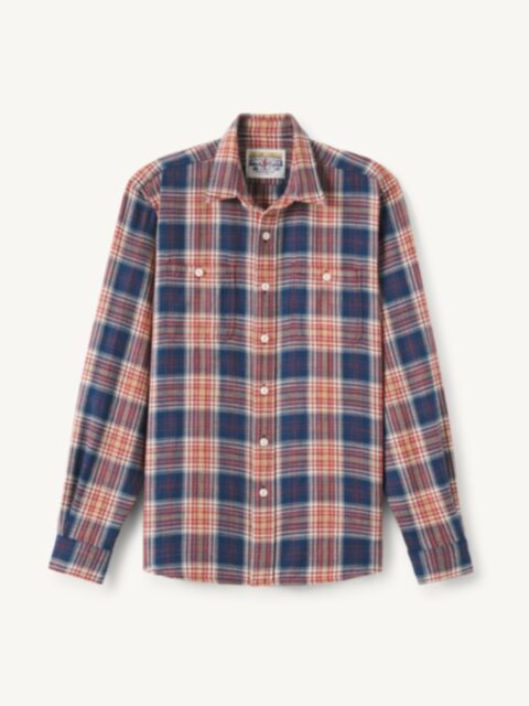The Tartan Flannel Sport Shirt in Navy Green and Red