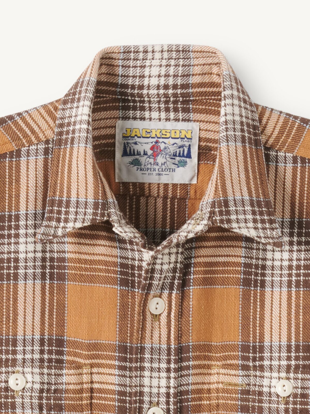 Jackson Orange and Brown Country Plaid Shirt