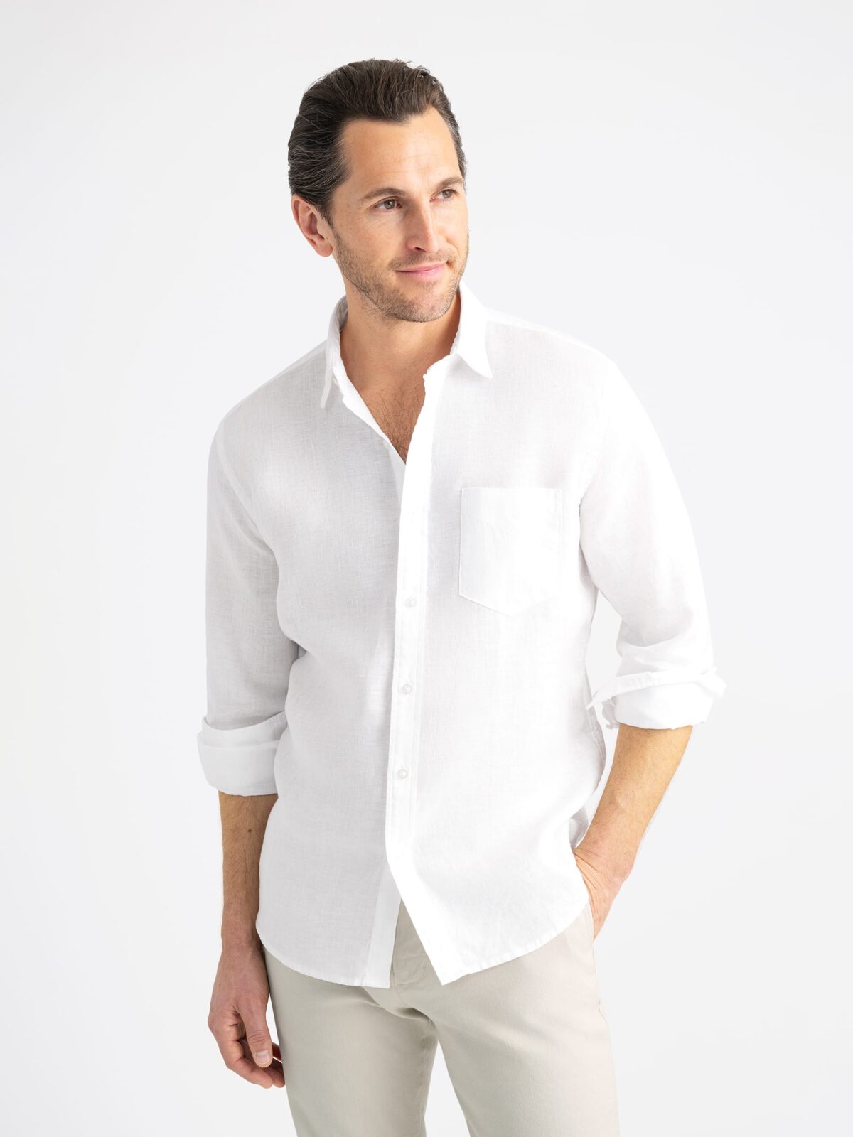 Sage Washed Linen Shirt by Proper Cloth