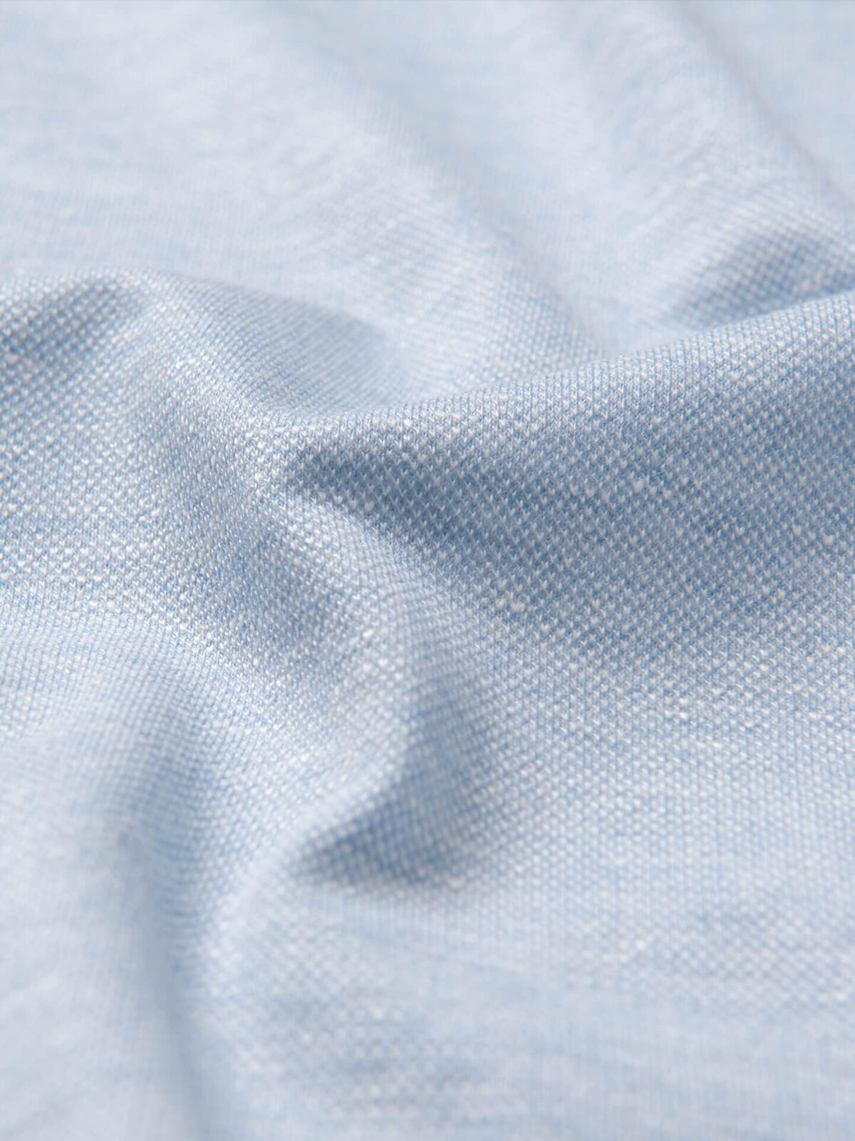 Monterey Light Blue Cotton and Linen Blend Knit Pique Shirt by