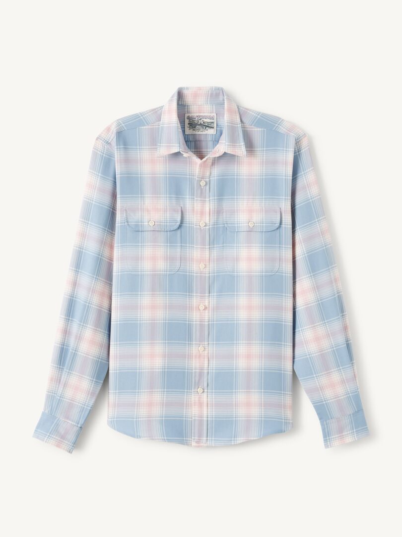 Men’s Faded Blue Rose and Cream California Plaid Thumb