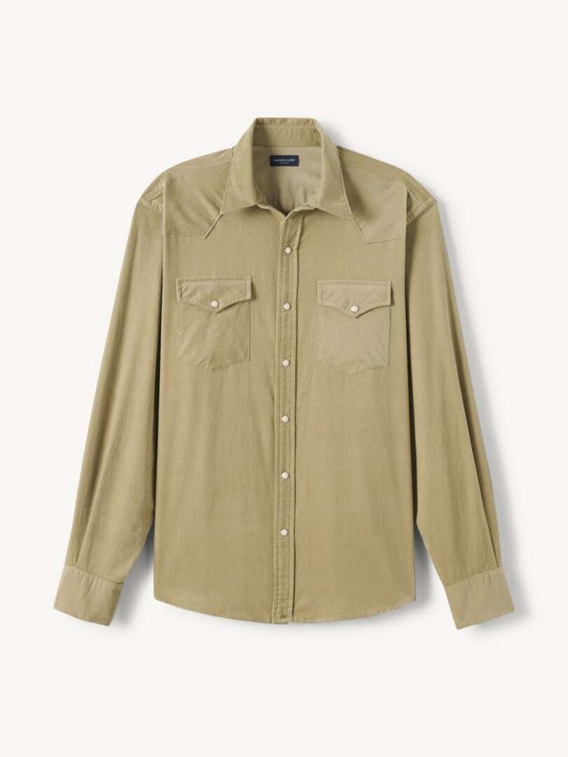 Men’s Ketchup Prairie Tan Corduroy Western Shirt Thumb