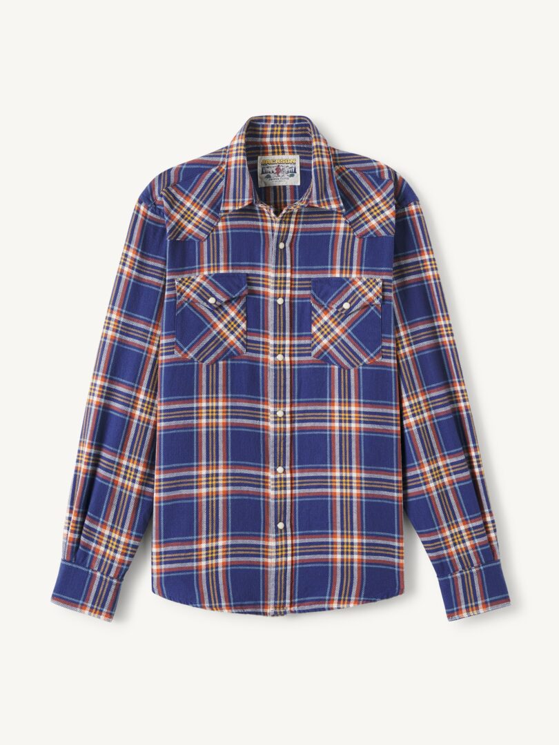 Men’s Jackson Blue Orange and Gold Western Shirt Thumb
