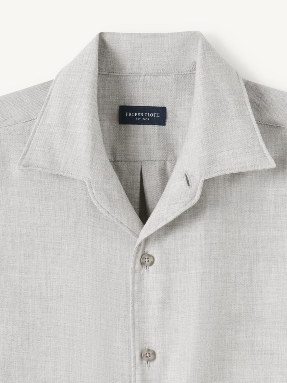The Thomas Mason Cotton and Cashmere Dress Shirt in Light Grey