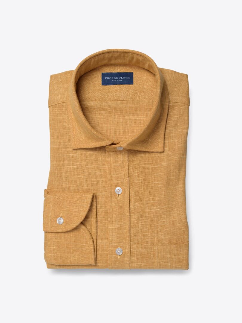 Japanese Washed Gold Slub Weave 