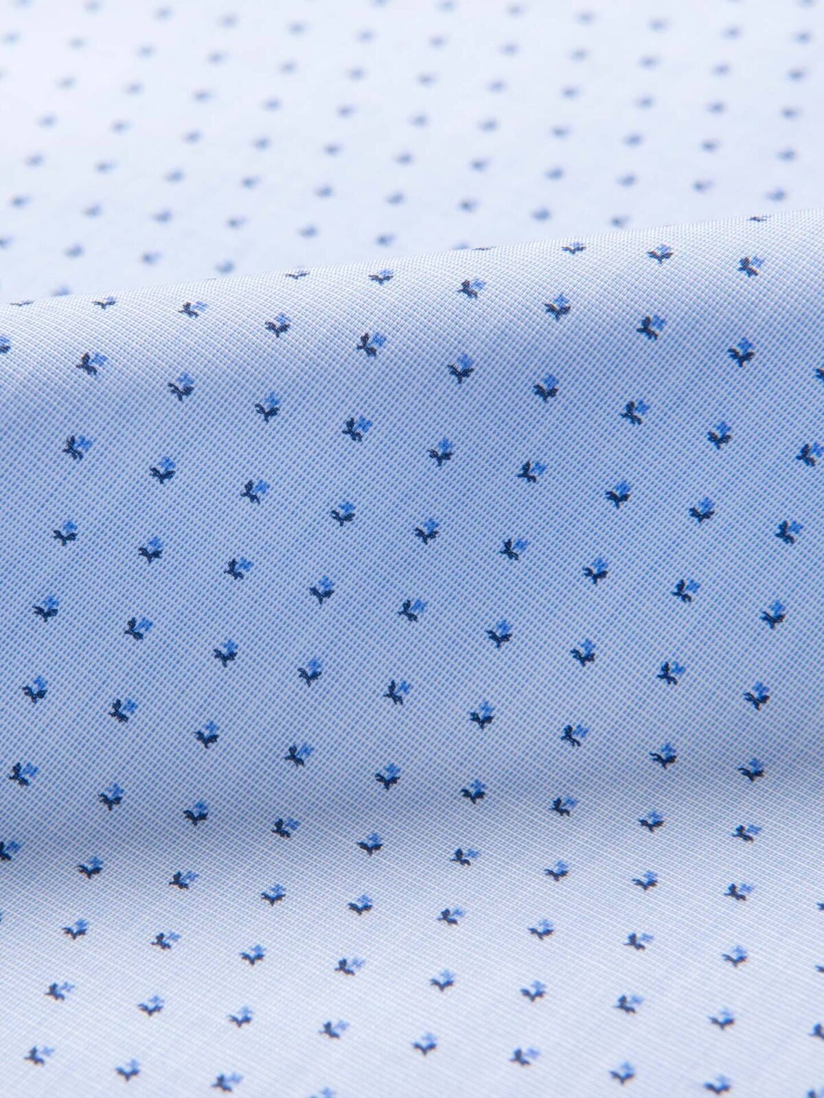 Light Blue End-on-End Micro Floral Print Custom Dress Shirt