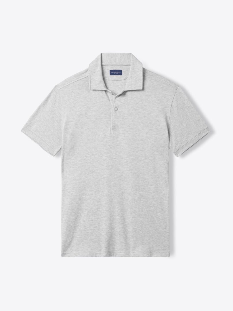Carmel Pale Grey Melange Tencel and Cotton Knit Pique 