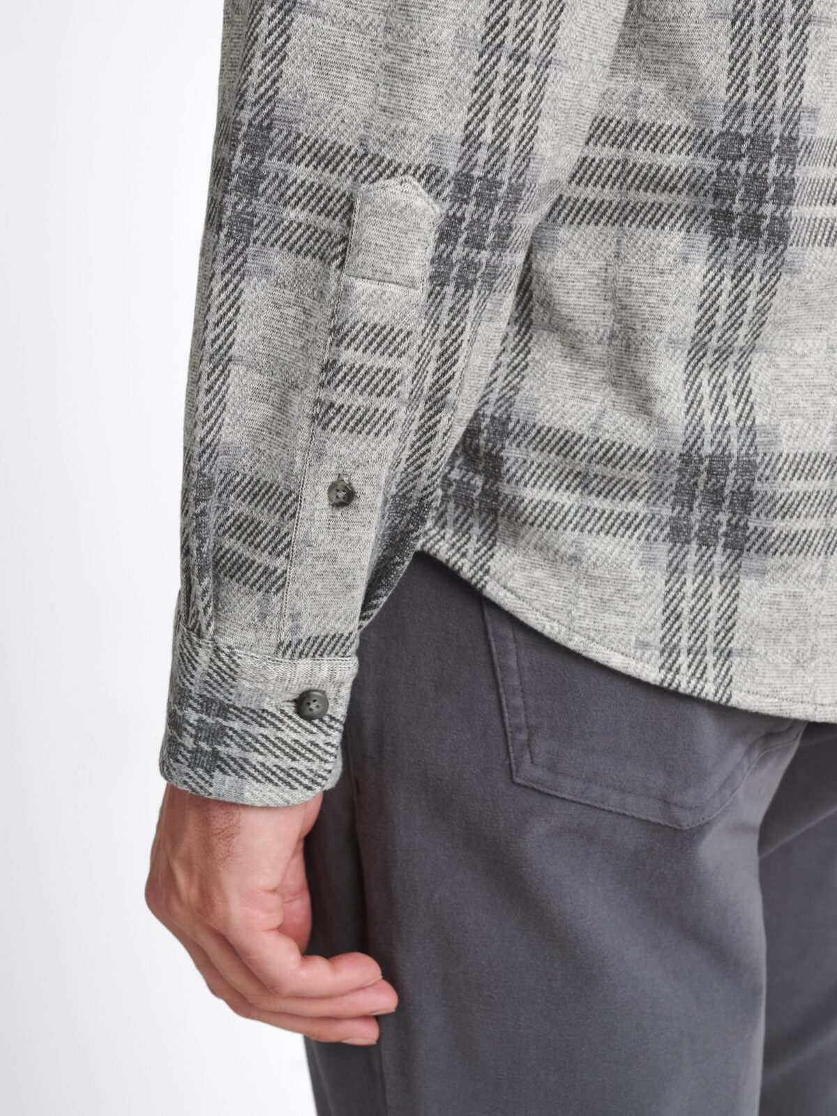 The Flannel Sweater Shirt in Grey Melange Plaid The Flannel Sweater Shirt in Grey Melange Plaid