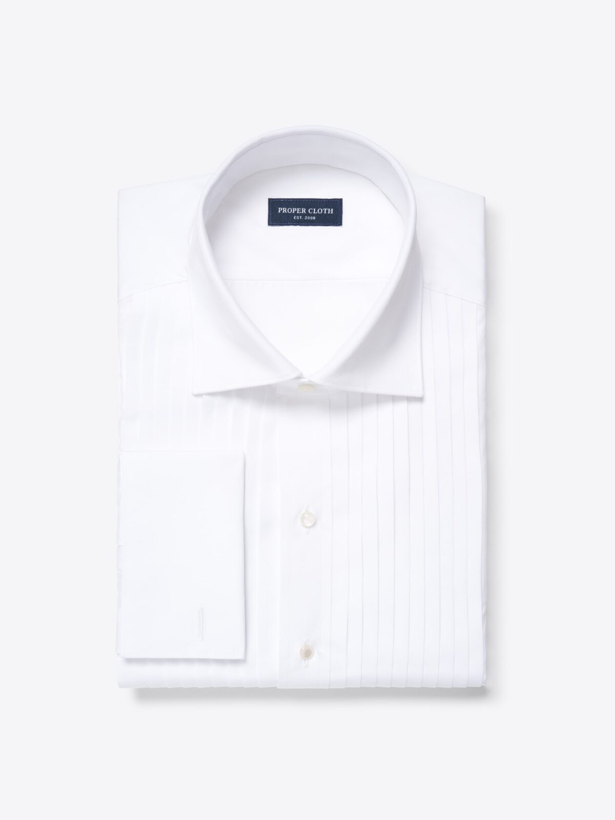 open lace back dress Turnbull & Asser White Pleated Cotton Dress Shirt with T&A Collar and Double Cuffs main image 1