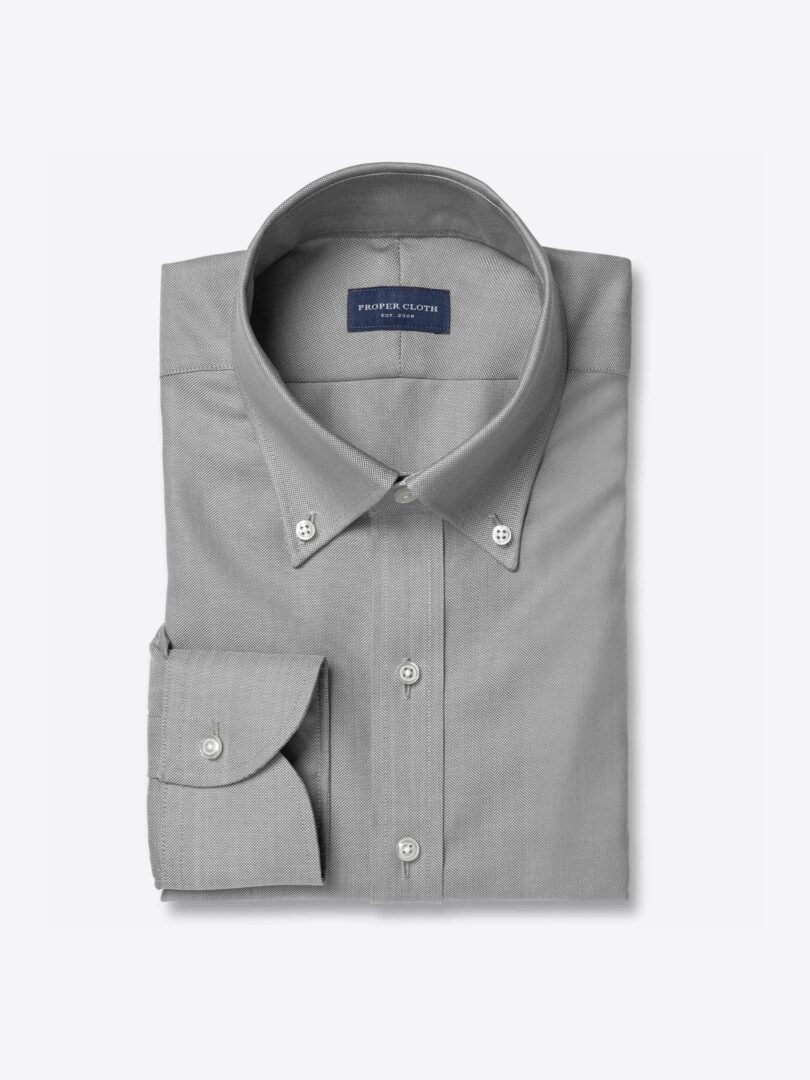 Reda Light Grey Merino and Lyocell Oxford 