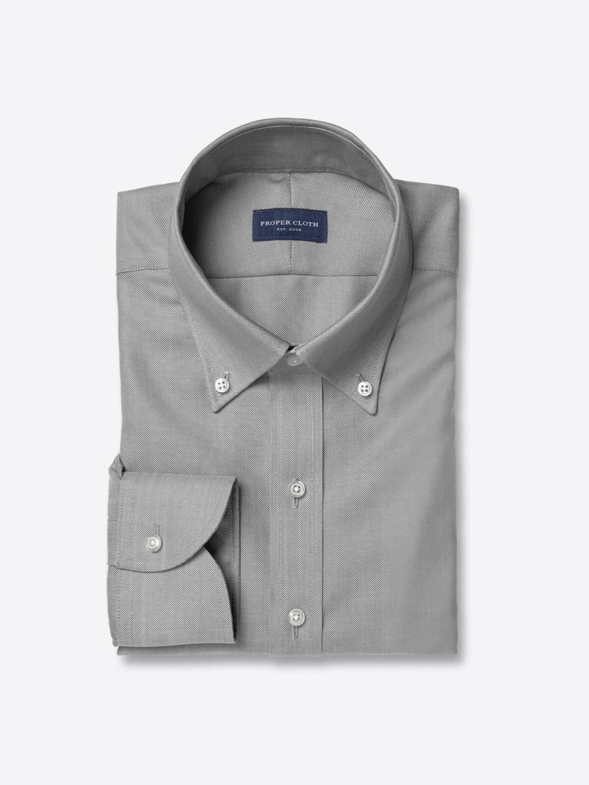 Reda Light Grey Merino and Lyocell Oxford Shirt by Proper Cloth