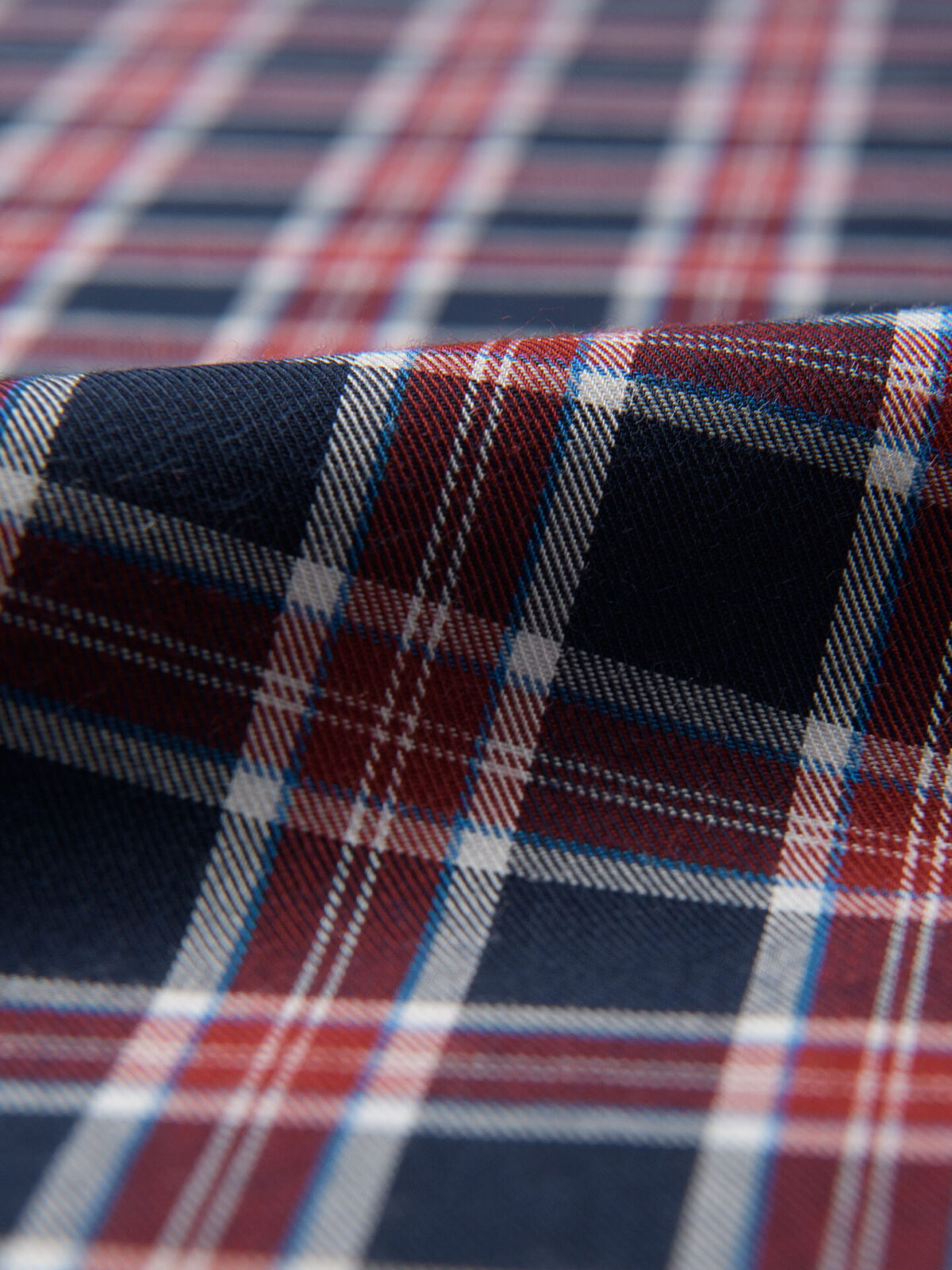 Navy and Red Brushed Check Shirt