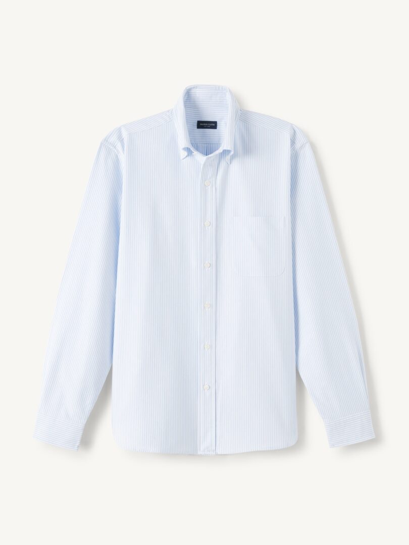 American Pima Sky Blue Stripe Oxford Cloth Product Image