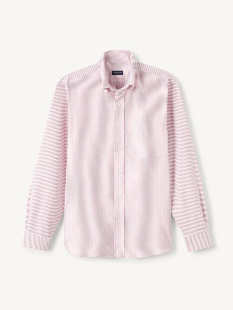 American Pima Red Stripe Oxford Cloth Product Image