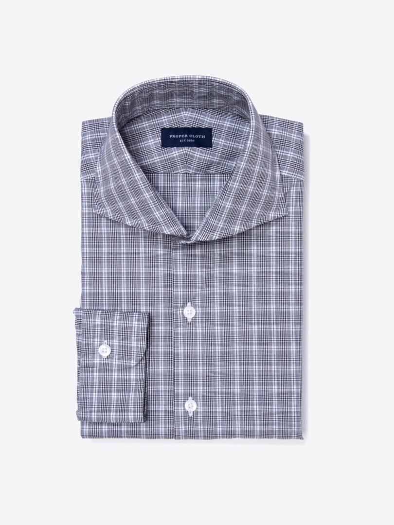 Black Wrinkle-Resistant Prince of Wales Check Tailor Made Shirt 