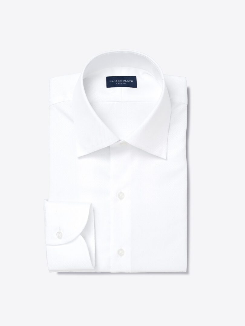 White Jacquard Weave Men's Dress Shirt 