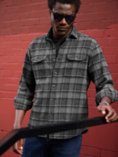The Japanese Low Twist Shirt in Charcoal Plaid