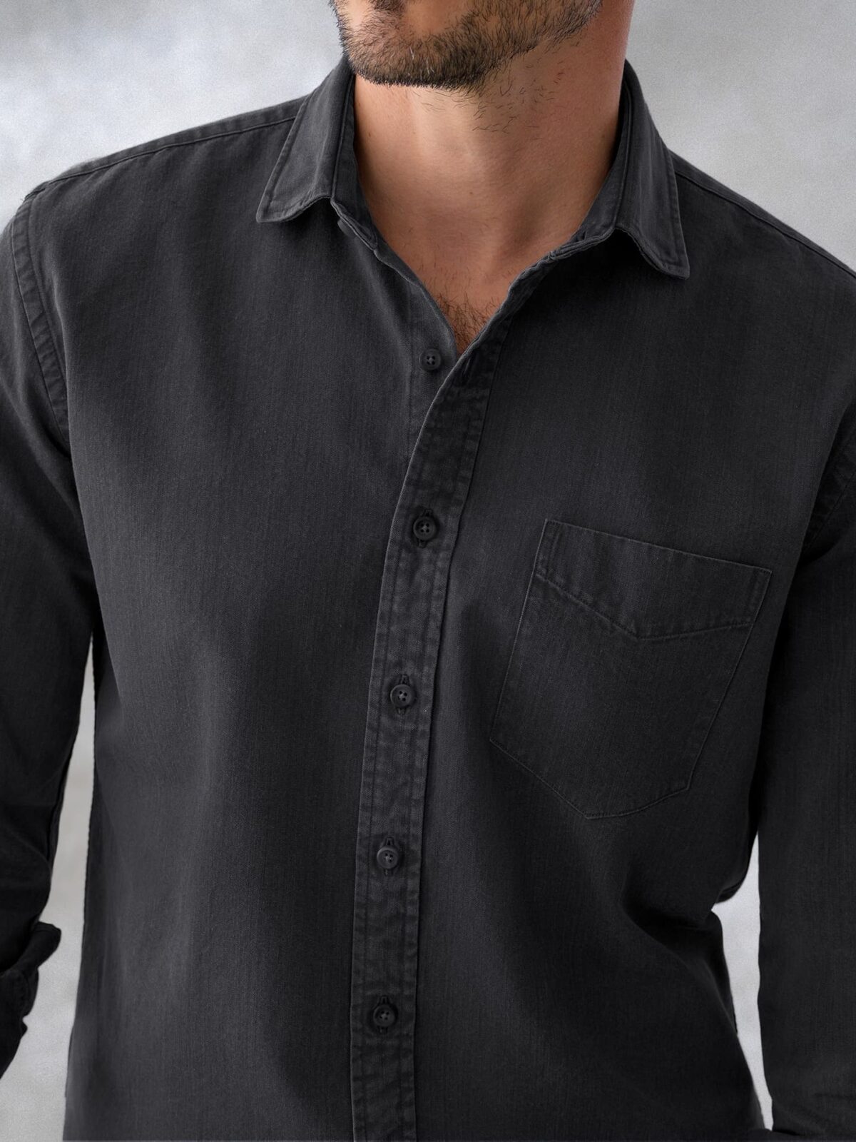 Spykar Washed Black Cotton Full Sleeve Denim Shirt For Men -  mshnos0051washedblack
