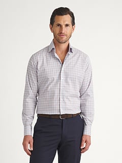 The Irving Check Shirt in Blue and Brown Check