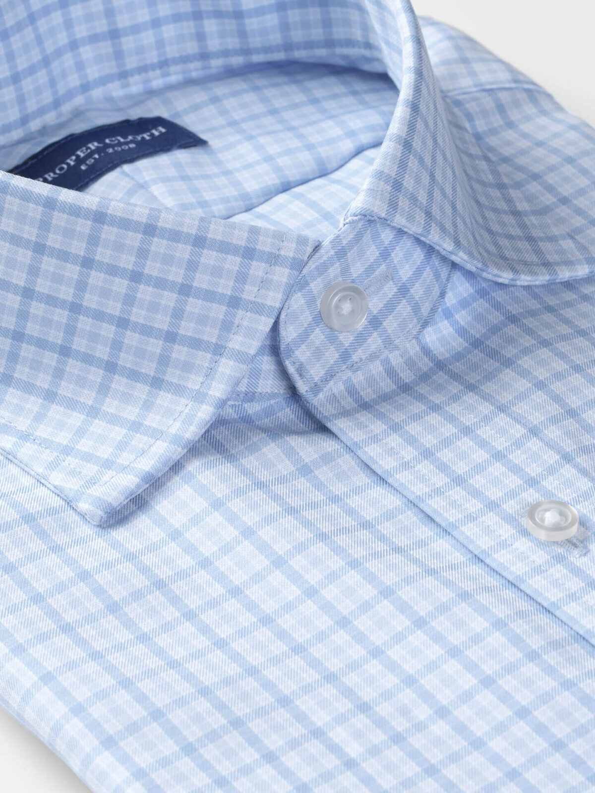 Mayfair Wrinkle-Resistant Blue Multi Check Shirt by Proper Cloth