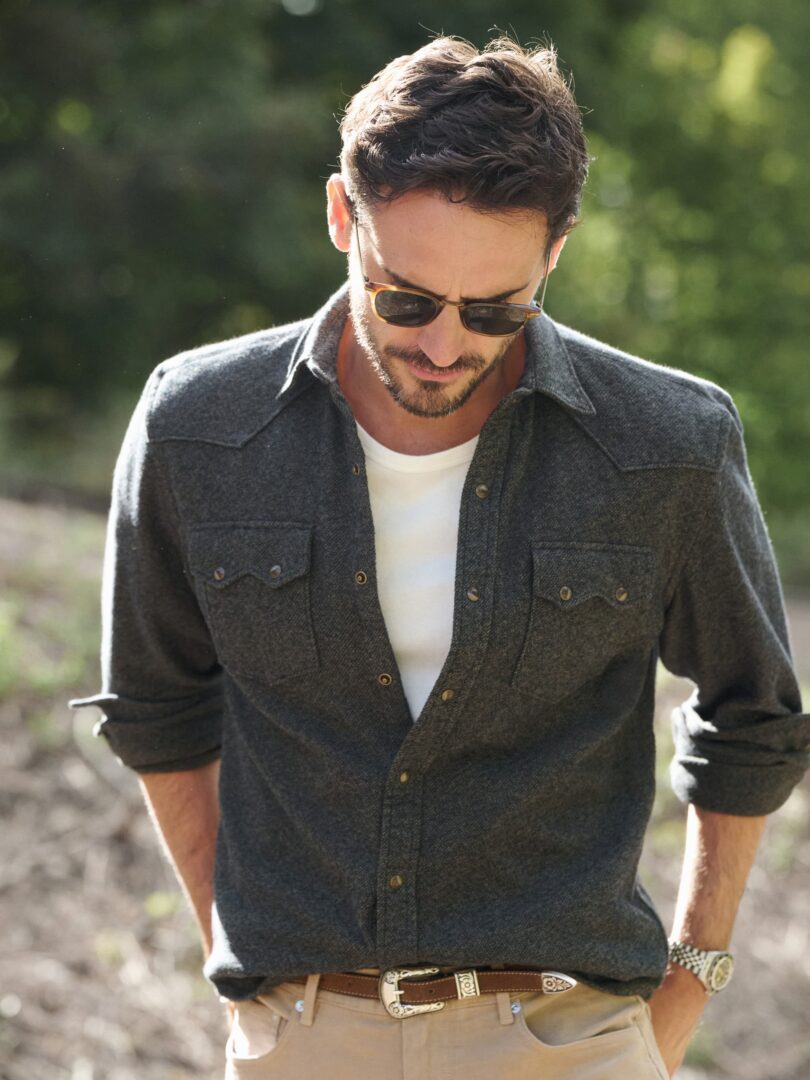 Pine Low Twist Sawtooth Western Shirt Thumb Detail