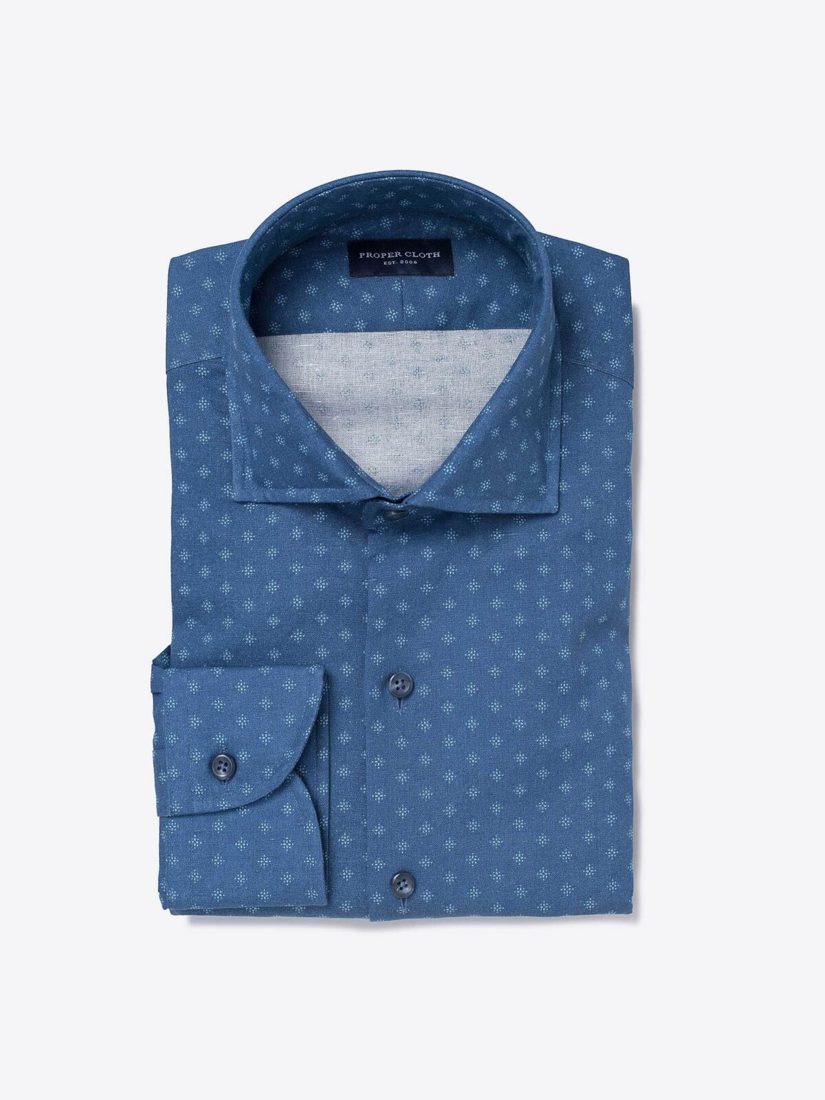 Indigo Star Print Tie Front Top
