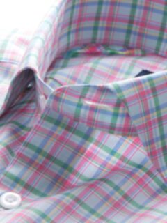Thomas Mason Pink and Green Plaid Tailor Made Shirt Shirt by Proper Cloth