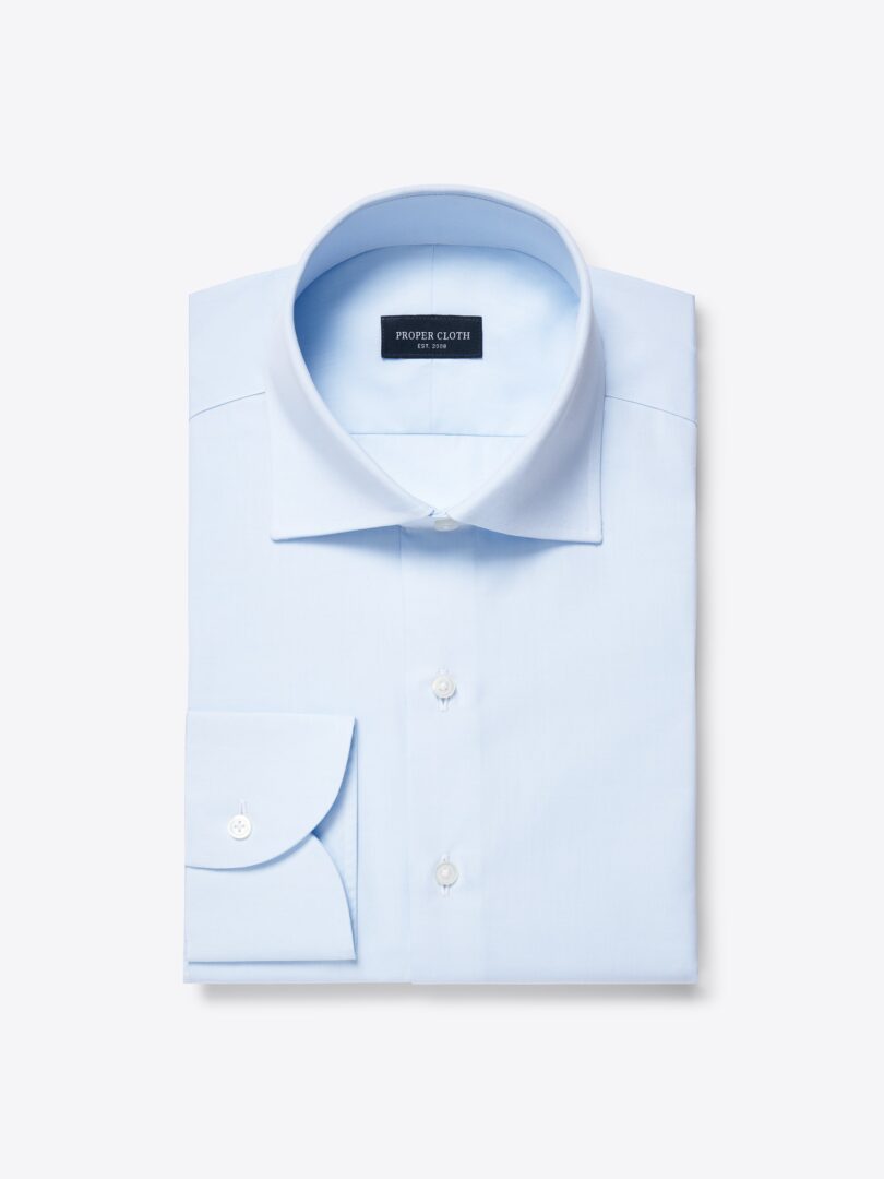 Stanton 120s Light Blue Broadcloth Men's Dress Shirt 