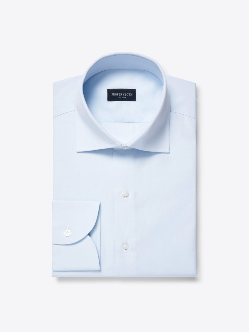 Stanton 120s Light Blue Broadcloth Men's Dress Shirt 