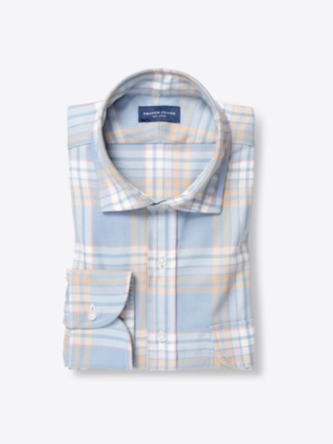 Shop Dusty Blue and Gold California Plaid