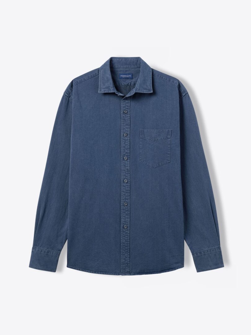 Albiate Washed Slate Blue Denim Shirts by Proper Cloth