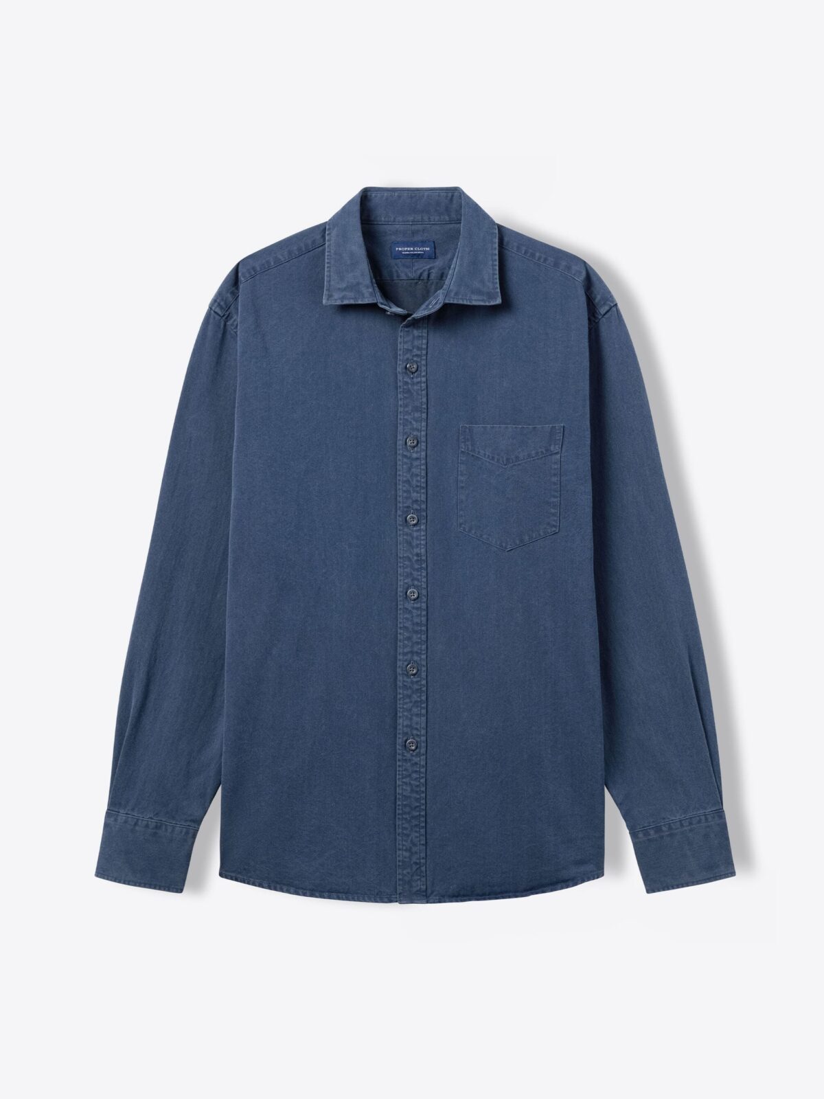 Albiate Washed Slate Blue Denim Shirt by Proper Cloth