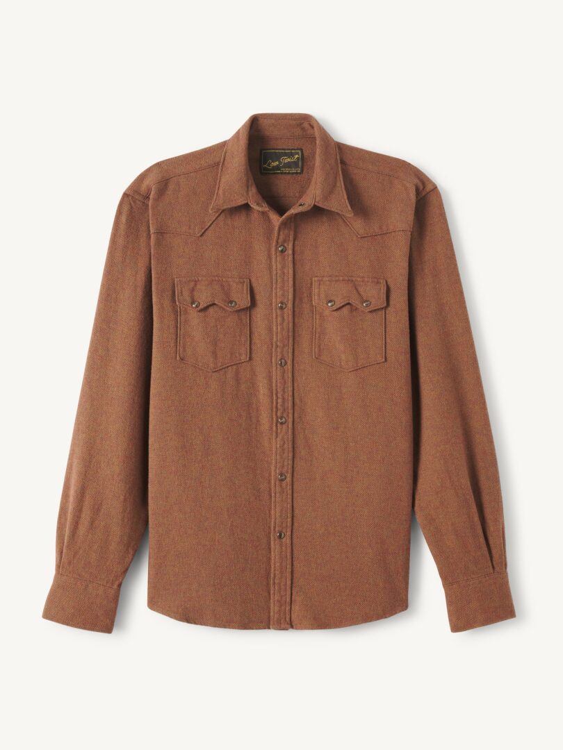 Men’s Rust Low Twist Sawtooth Western Shirt Thumb