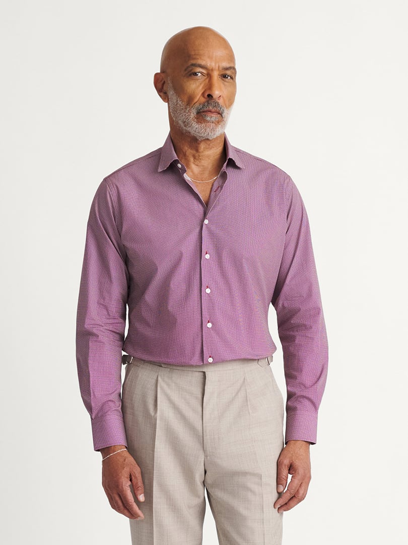 The Italian Micro Print Shirt Detail