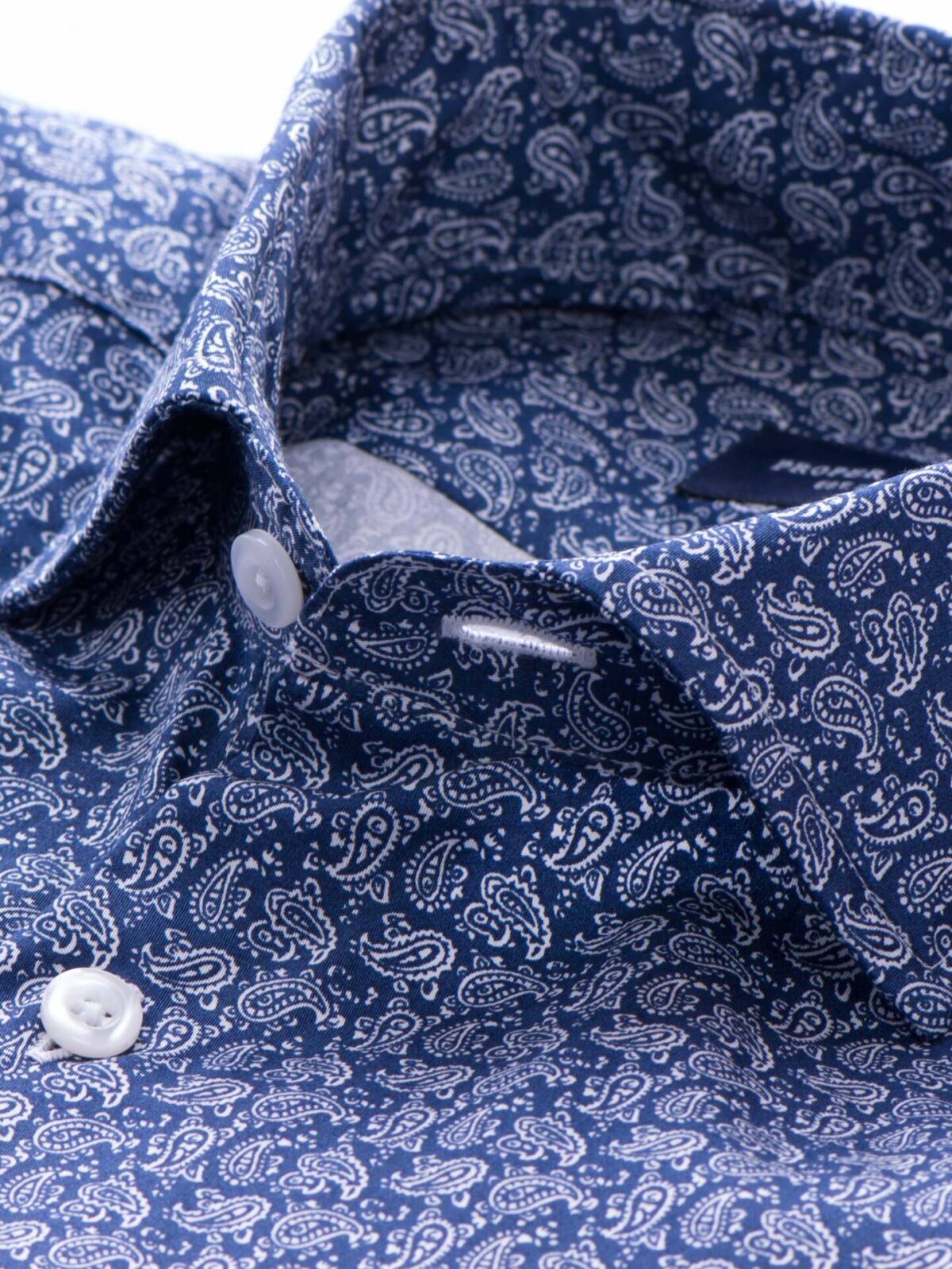 thumbnail interactive-video image 1 of Premiere Men's Blue Paisley Long Sleeve Button Down Dress Shirt - Fancy Cuffs 749 1 of 6