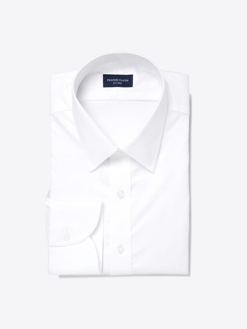 Crosby White Wrinkle-Resistant Twill Custom Dress Shirt 