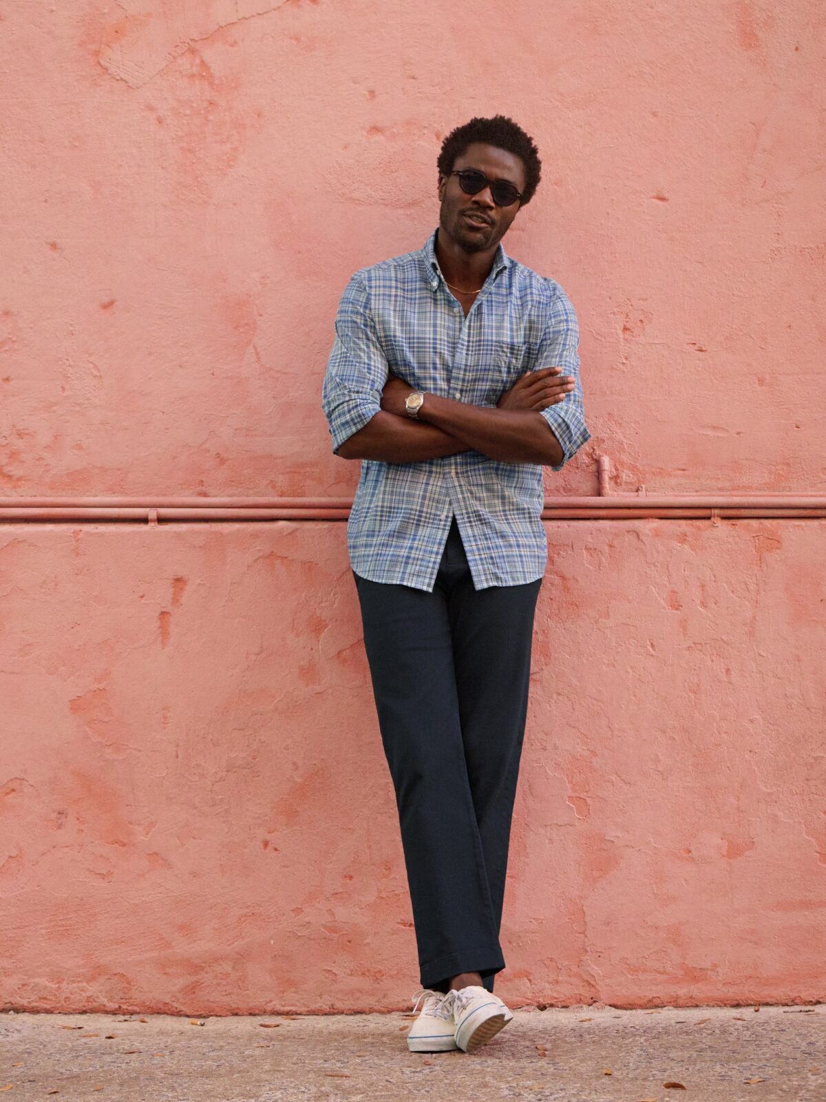 Blue and White Indian Madras Shirt