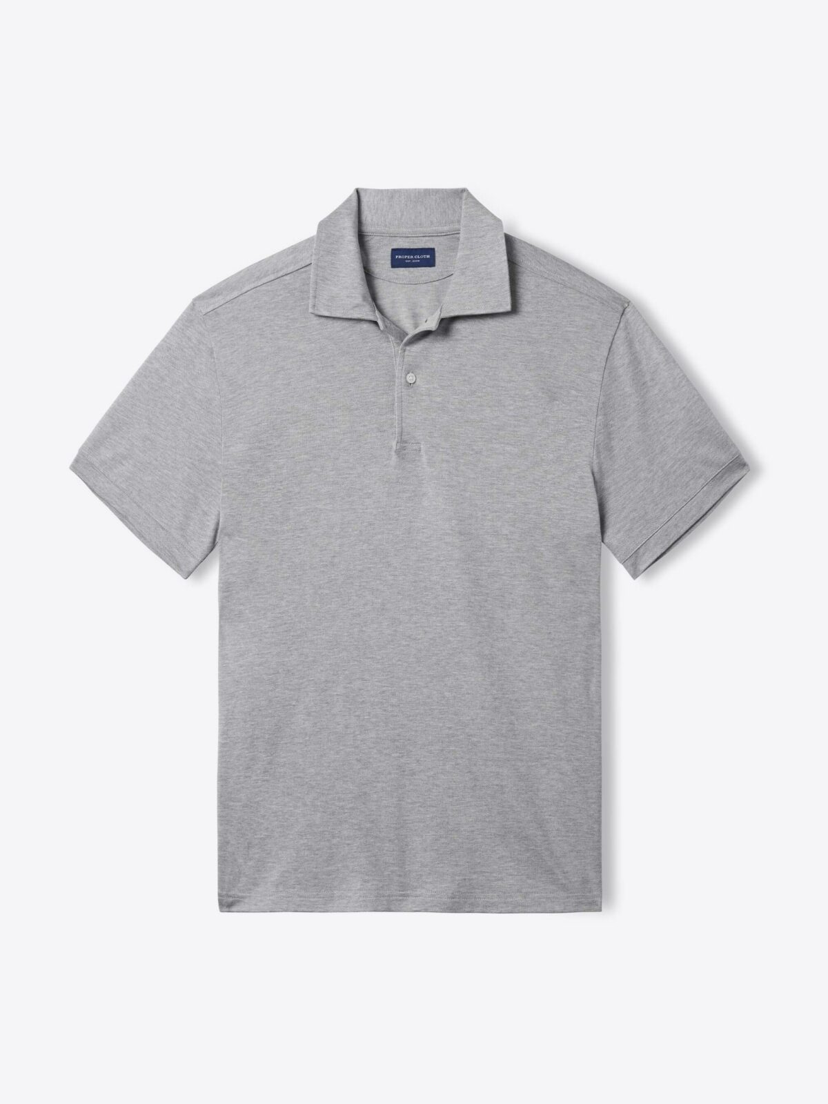Carmel Light Grey Refibra and Cotton Pique Short Sleeve ShirtShirt by ...