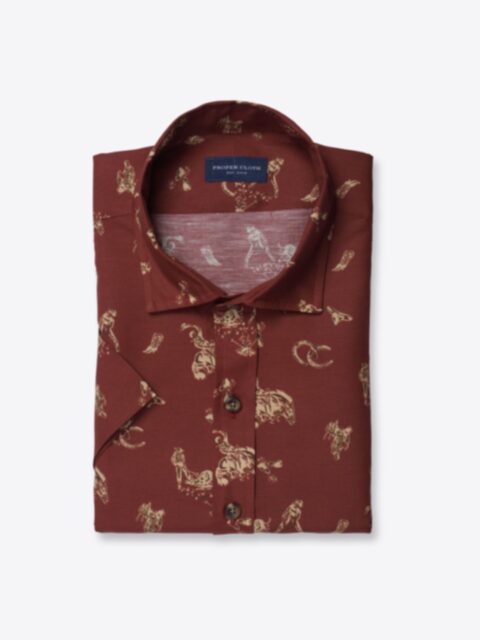 Shop Rust Rodeo Print Cotton and Linen
