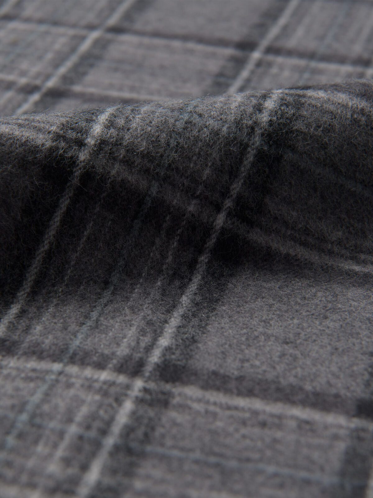 Made in Japan Horizontal Striped Brushed Cotton Flannel Suiting - Grey /  Oatmeal - Fabric by the Yard