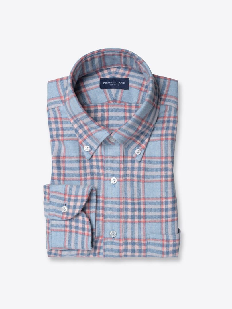 Canclini Light Blue and Rose Plaid Beacon Flannel 