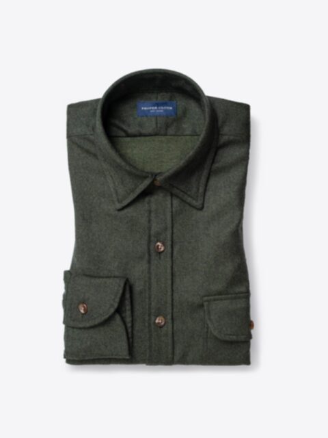 Shop Reda Pine Melange Merino Wool Flannel