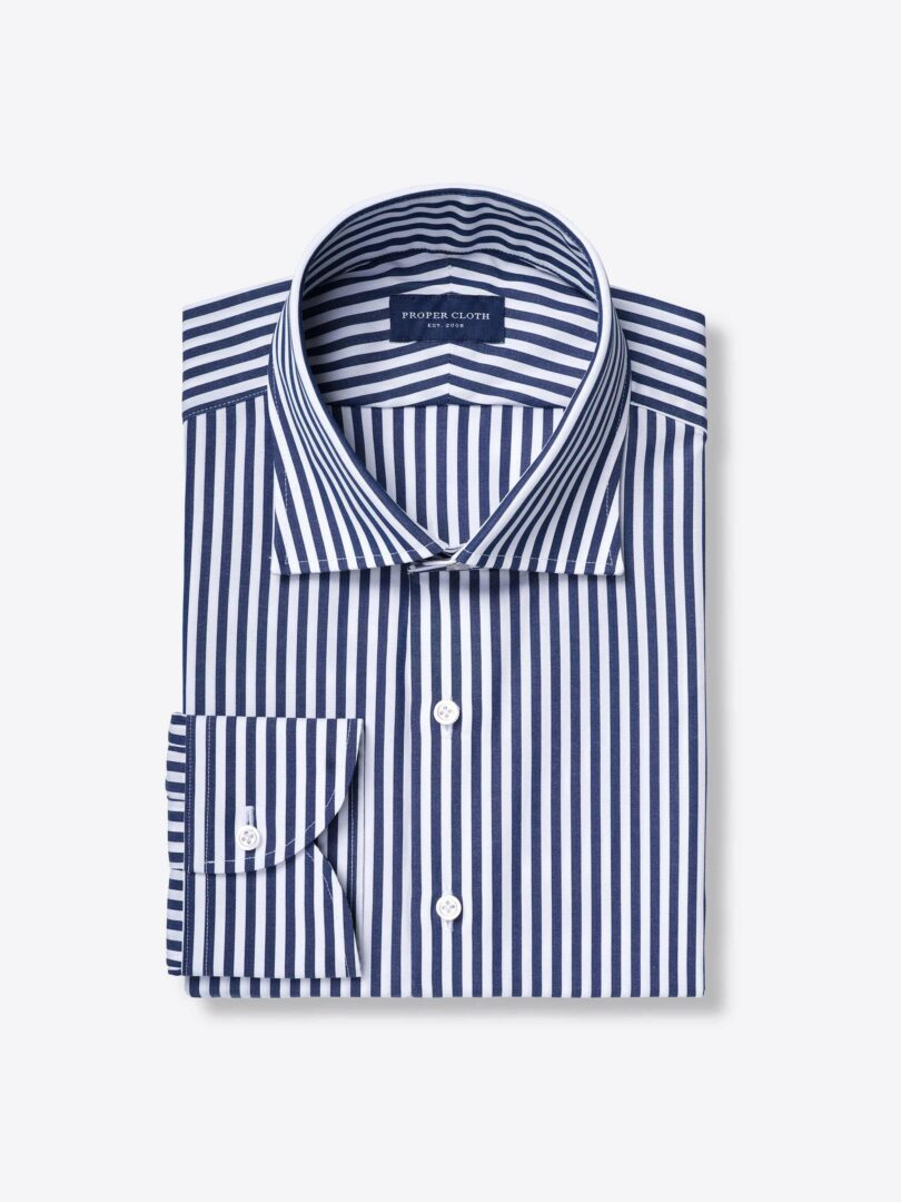 Stanton Navy Bengal Stripe 120s Broadcloth 